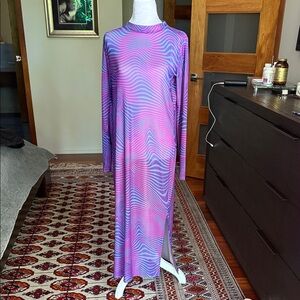 Elegant Pink and Purple Women's Dress
